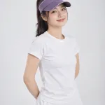 Mũ đồng phục màu tím khói, viền chỉ tương phản, form visor nửa đầu, chất kaki cotton