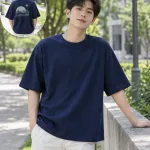 Áo nhóm màu xanh navy, slogan sau lưng, form form oversize, chất cotton poly
